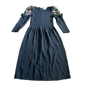 Don Sayres for Wellmore Neiman Marcus black sequined sweater dress size 14